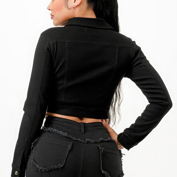 Super Stretchy Cropped Jacket - Picture 3 of 3